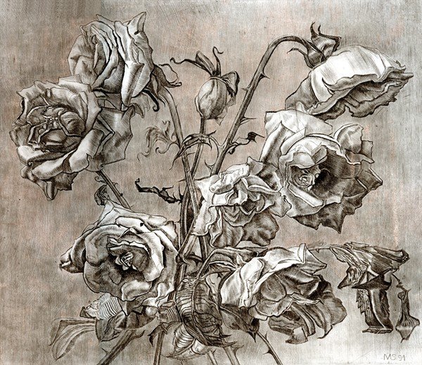 Увядающие цветы тату