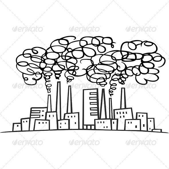 Завод дымит раскраска