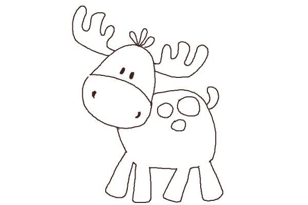 Рисунок лося для детей легкий