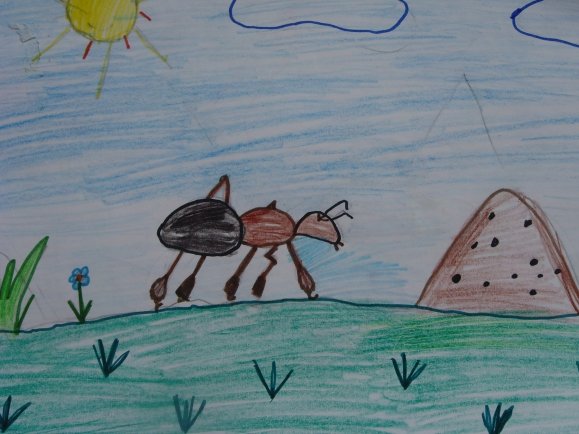 Муравьишка рисунок детский