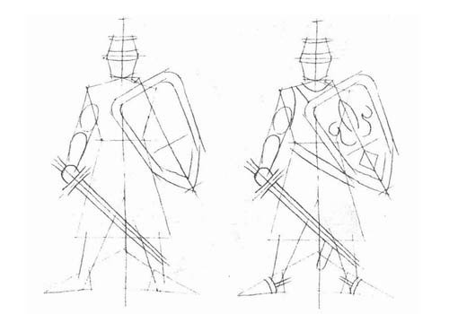 Рыцарь рисунок пошагово