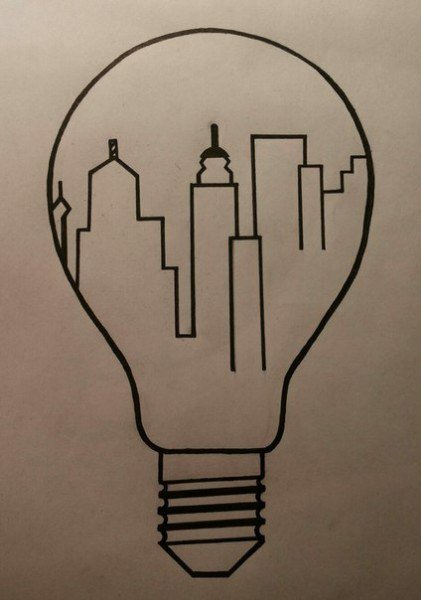 Лампочка для срисовки в скетчбук