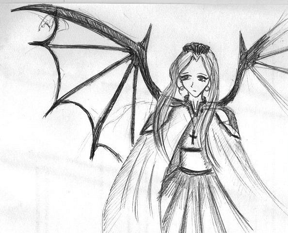 Демон рисунок карандашом для срисовки