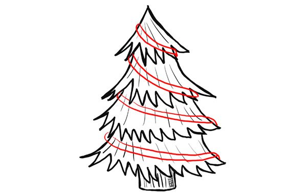 Елка карандашом легко