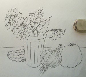 Ваза карандашом