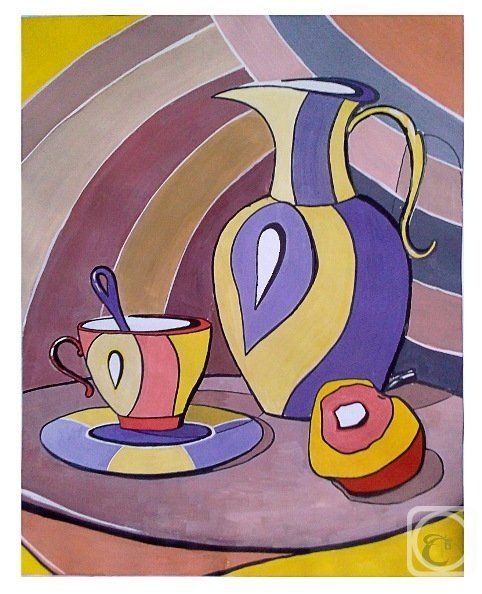 Декоративный натюрморт, училище Рериха