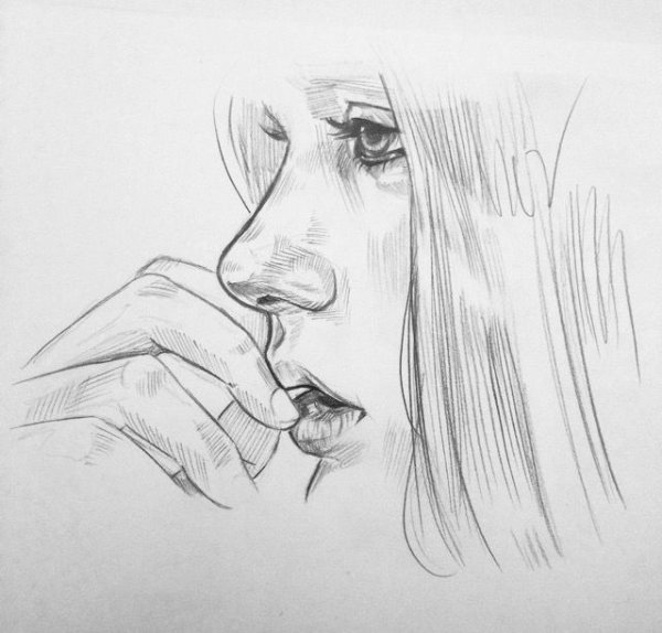 Рисунок плачущей девушки