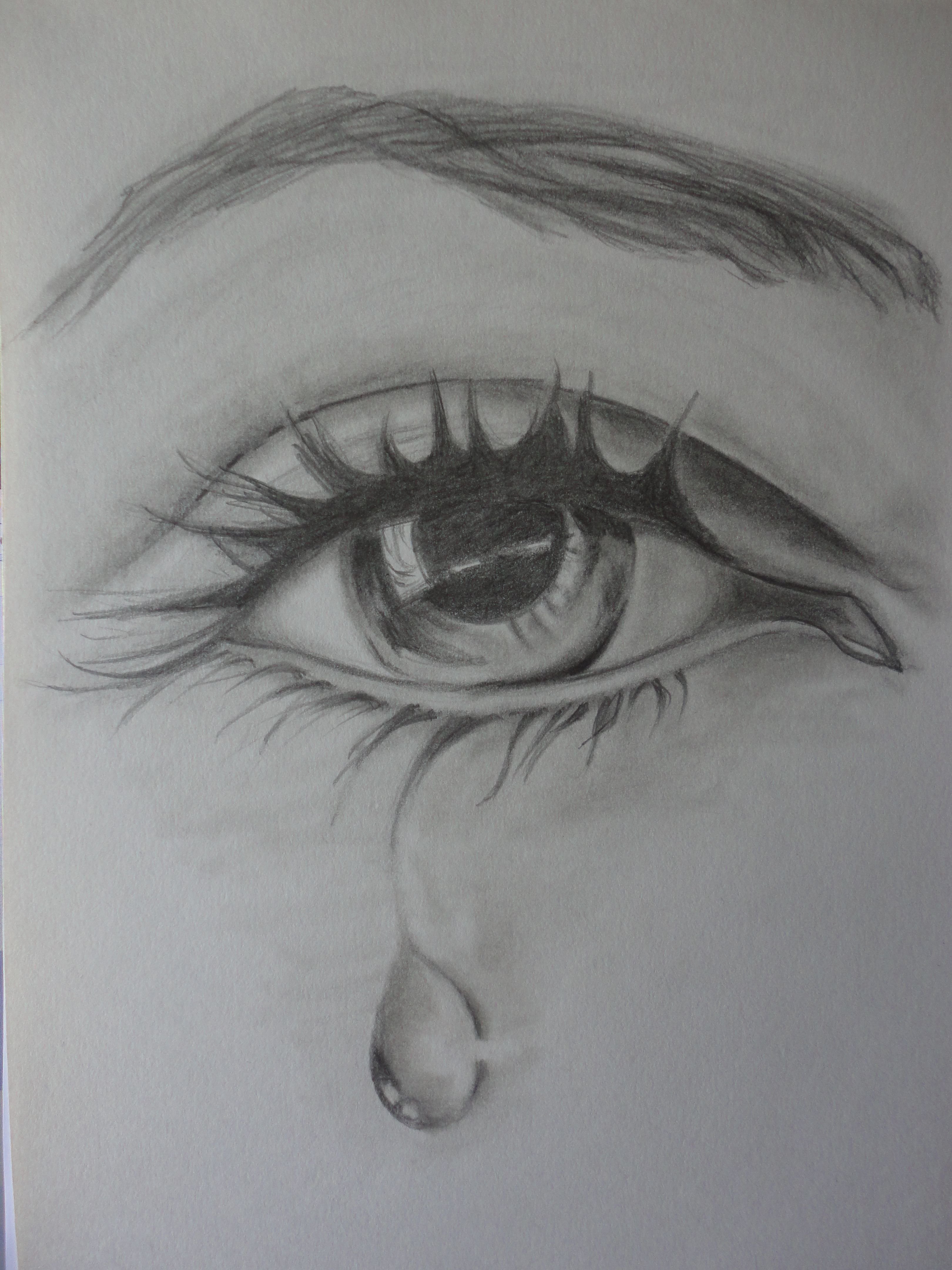 Глаз со слезой карандашом