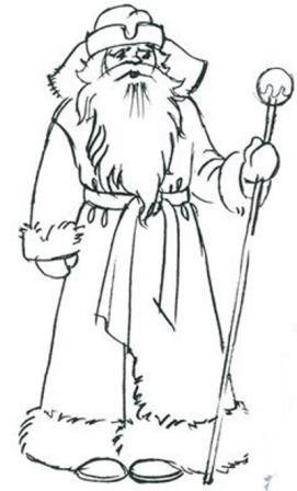 Дед Мороз рисунок карандашом