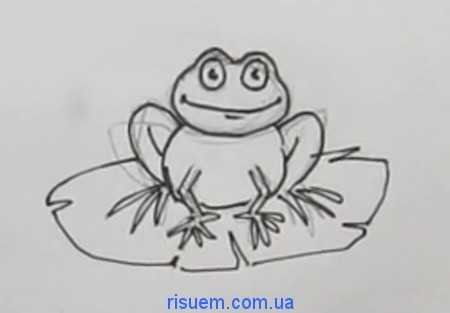 Как нарисовать лягушку и розу