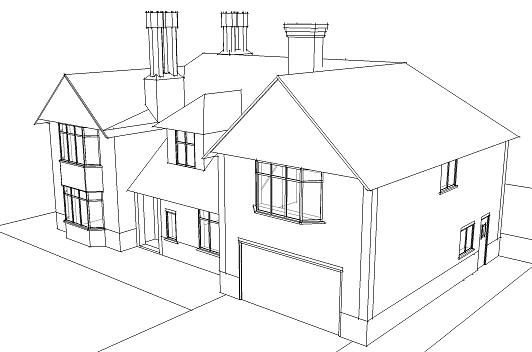 Современные здания карандашом