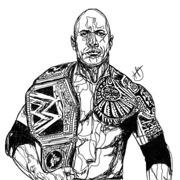 Тату Дуэйна Джонсона эскиз