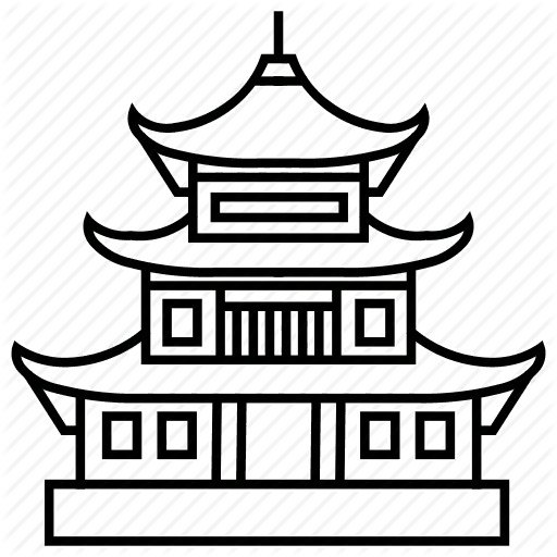 Китайский домик раскраска