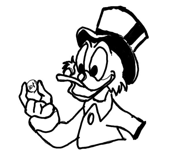 Скрудж макдак чёрно белый