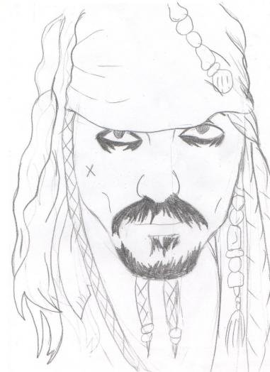 Портрет Джека воробья поэтапно