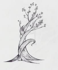 Китайские деревья в карандаше легко