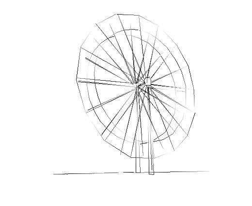 Колесо обозрения рисунок карандашом