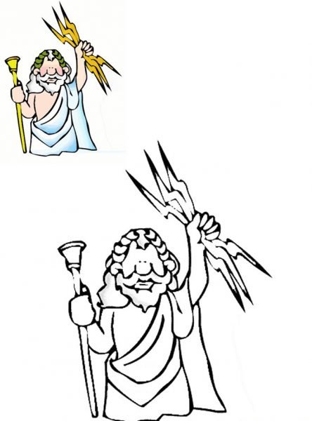 Раскраска боги древней Греции Зевс