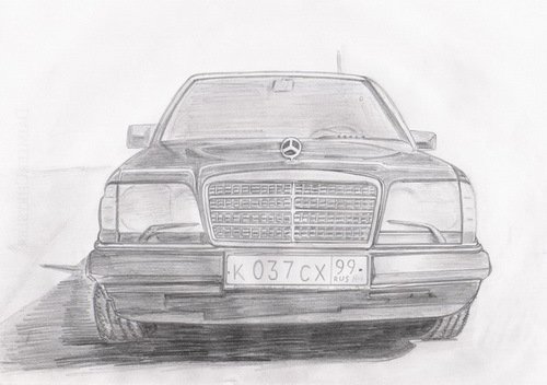 Mercedes w124 волчок drawing