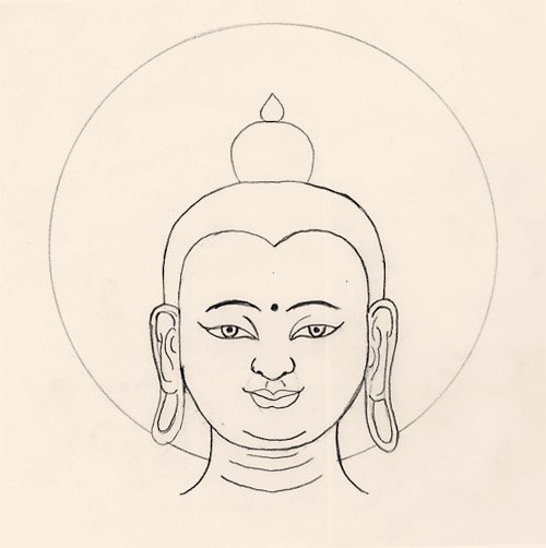 Рисунок Будды в шляпе