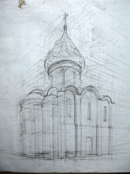 Архитектурный пейзаж легко