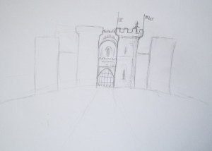 Михайловский замок рисунок карандашом