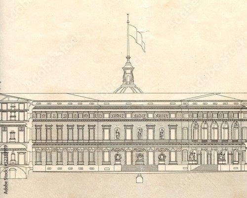 Михайловский замок чертеж фасада