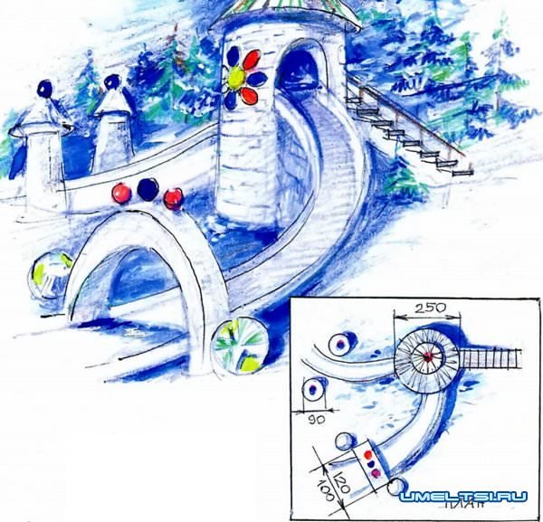 Ледяная горка на даче