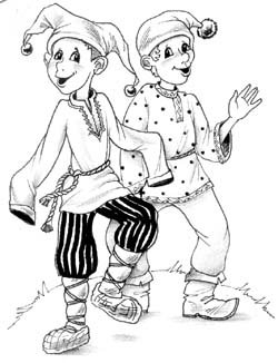 Скоморох раскраска