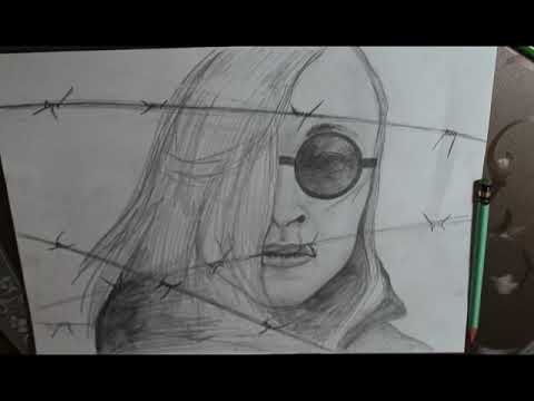 Портрет Егора Летова карандашом