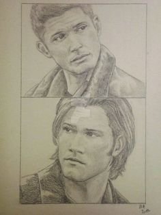 Сэм и Дин Винчестеры рисунок карандашом