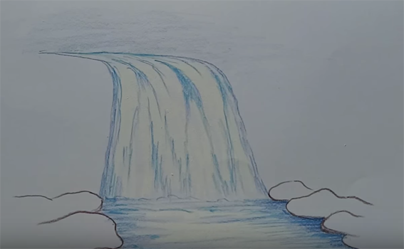 Нарисовать водопад легко