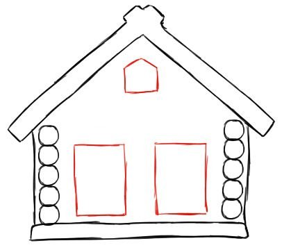 Теремок шаблон для рисования