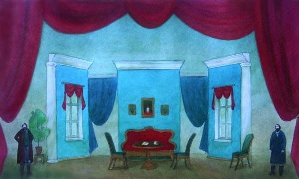 Эскиз декорации к спектаклю