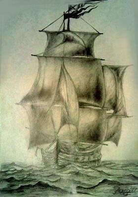 Летучий голландец карандашом