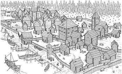 Средневековая деревня древней Руси