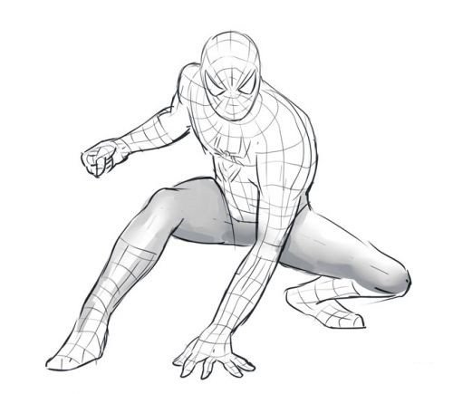 Человек паук карандашом