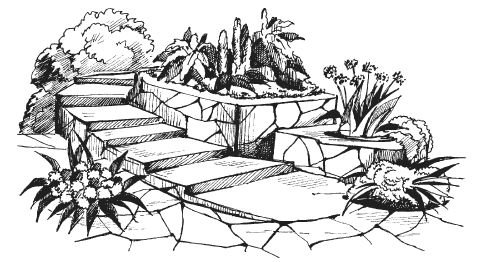 Набросок ландшафтной композиции сада