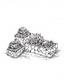 Клумба с цветами раскраска