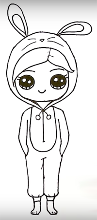 Раскраска девочка в кингуру