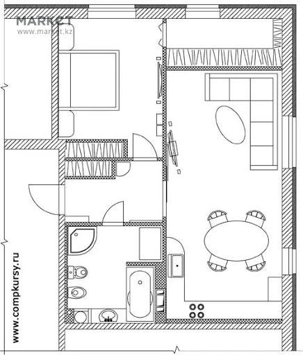 План расстановки мебели Автокад