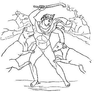 Подвиг Геракла немейский Лев раскраска