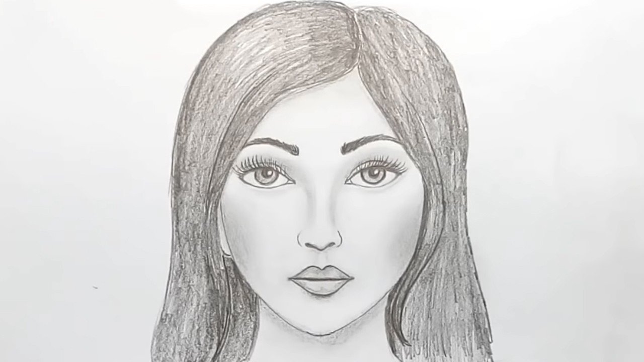 Портрет девушки рисунок лёгкий для детей