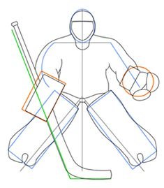 Как нарисовать хоккеиста поэтапно