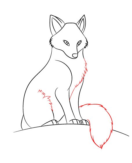 Рисунок лисы карандашом для детей
