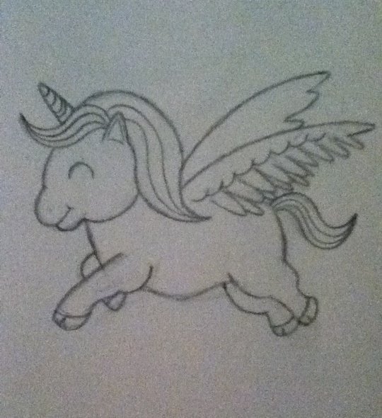 Нарисовать единорога простым карандашом легко