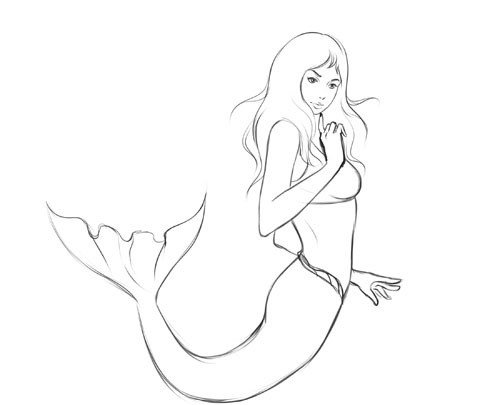 Поэтапное рисование русалки