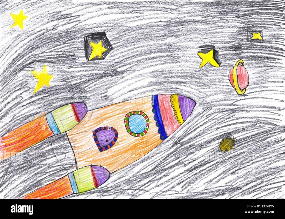Космический корабль рисунок детский