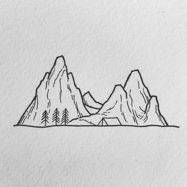 Пейзаж простым карандашом