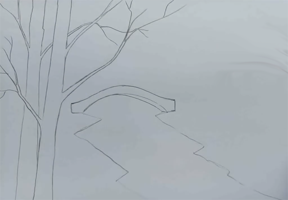 Зимний лес карандашом для начинающих